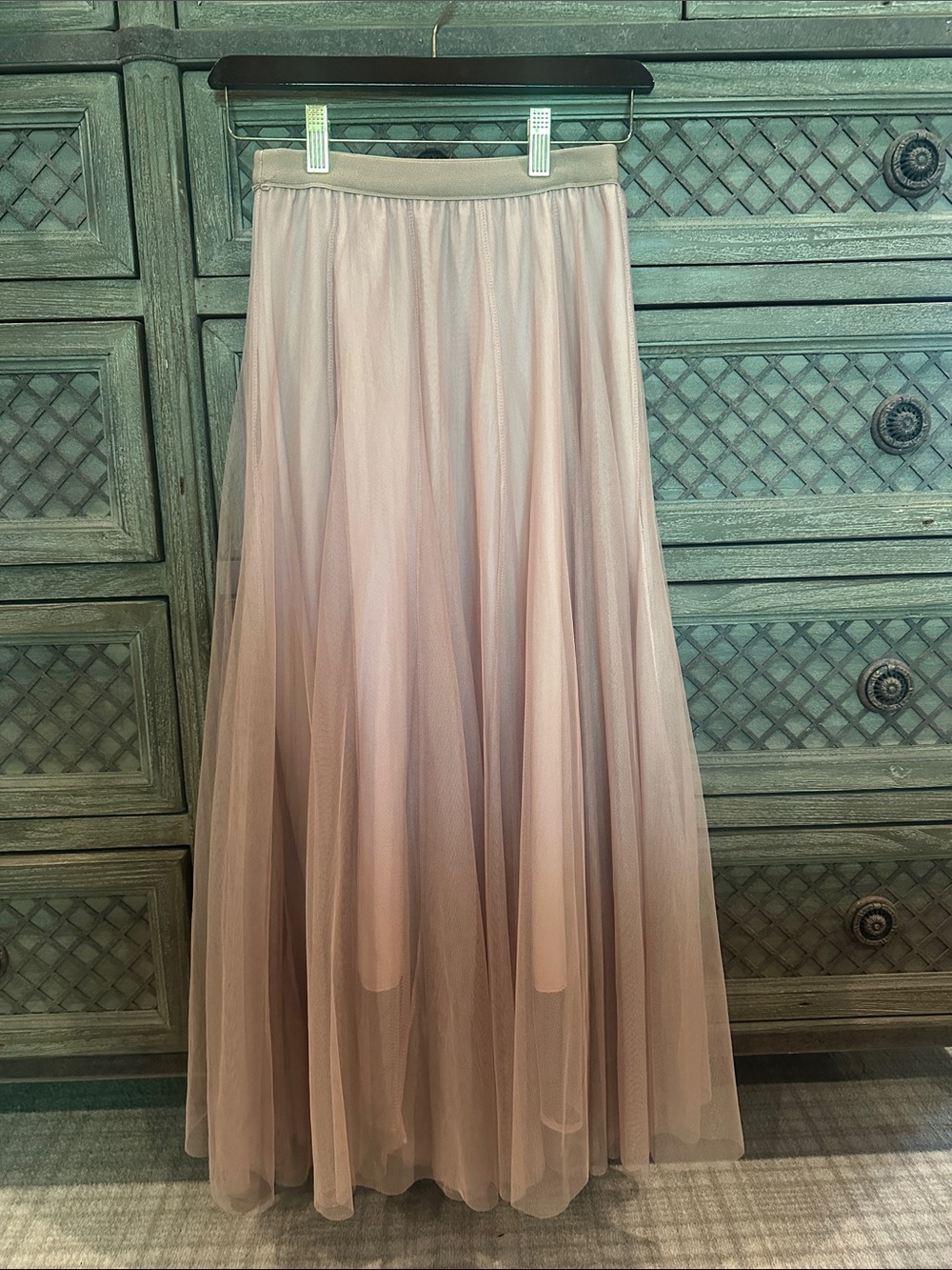 Women's Blush Pink Maxi Tulle Skirt